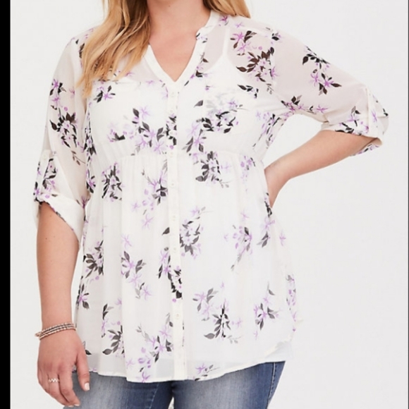 torrid Tops - Torrid Babydoll Chiffon Top